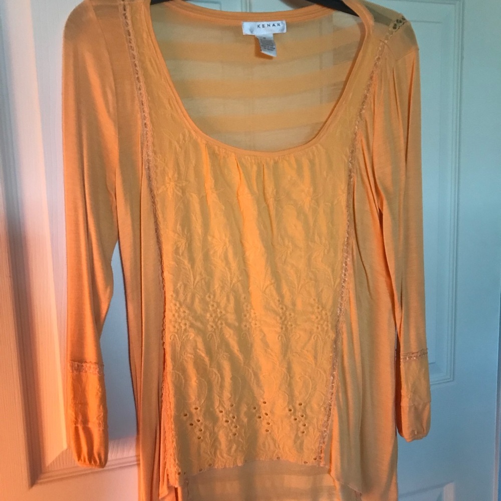 Orange long sleeved shirt